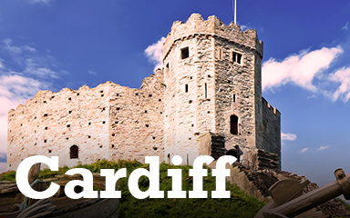 Postcards from Britain Cardiff Postcard Badge