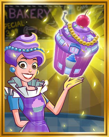 Sweet Tooth Town Gold Cupcake Shop Badge