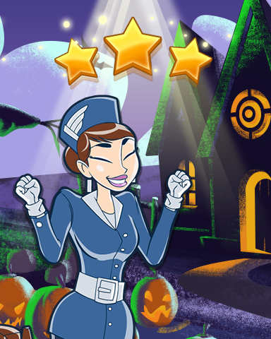 Jet Set Solitaire Halloween Row World Class Badge
