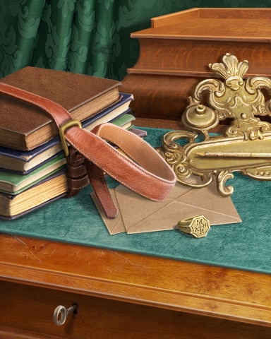 Claire Hart: Secret in the Shadows Writing Desk Badge