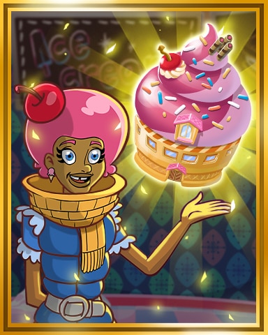 Sweet Tooth Town Gold Ice Cream Shop Badge