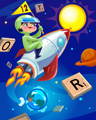 SCRABBLE Rocket for 12 Points Badge