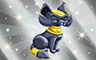 Poppit! Bingo Silver Cat Statue Badge