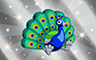 Poppit! Bingo Silver Stuffed Peacock Badge