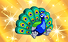 Poppit! Bingo Gold Stuffed Peacock Badge