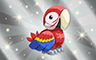 Poppit! Bingo Silver Macaw Badge
