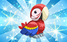 Poppit! Bingo Diamond Macaw Badge