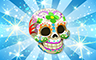 Poppit! Bingo Diamond Skulls Badge