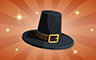 Poppit! Bingo Bronze Pilgrim Hat Badge
