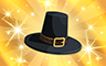 Poppit! Bingo Gold Pilgrim Hat Badge