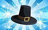Poppit! Bingo Diamond Pilgrim Hat Badge
