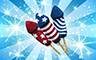 Poppit! Bingo Diamond Fireworks Badge