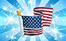 Poppit! Bingo Diamond US Flag Badge
