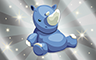 Poppit! Bingo Silver Stuffed Rhino Badge