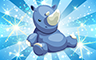 Poppit! Bingo Diamond Stuffed Rhino Badge
