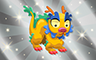 Poppit! Bingo Silver Stuffed Dragon Badge