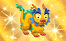 Poppit! Bingo Gold Stuffed Dragon Badge