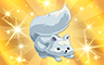 Poppit! Bingo Gold Stuffed Arctic Fox Badge