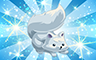 Poppit! Bingo Diamond Stuffed Arctic Fox Badge