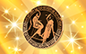 Poppit! Bingo Gold Athenian Plates Badge
