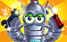 Poppit! Party Gold Robot Badge