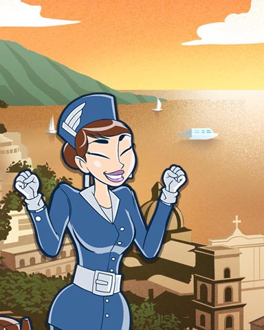 Naples Coach Badge - Jet Set Solitaire