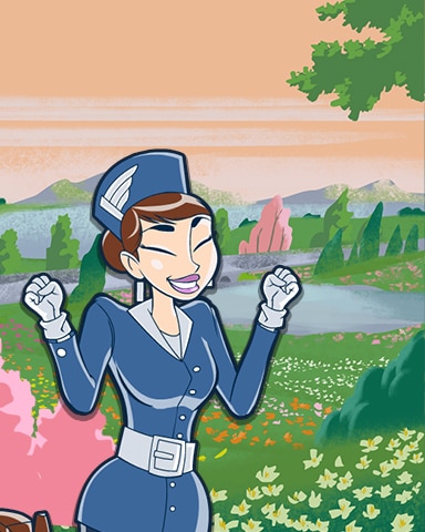 Jet Set Solitaire Spring Blossoms Coach Badge