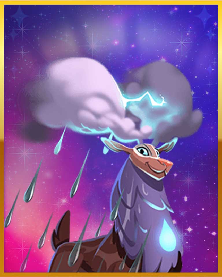 Bejeweled Stars Mythic Rain Deer Badge