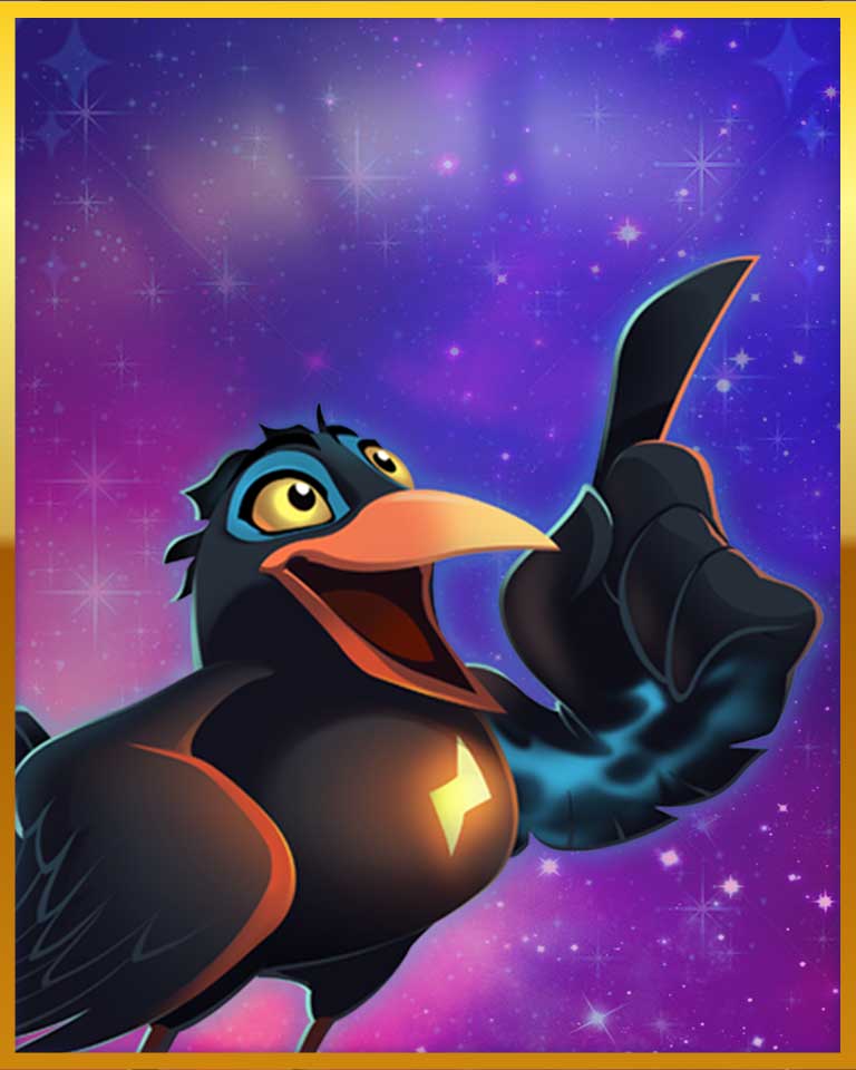 Bejeweled Stars Mythic Storm Crow Badge