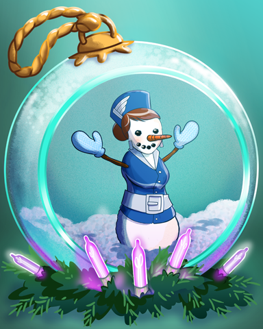 Jet Set Solitaire Snow-Pam Badge