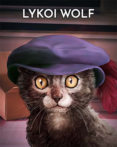 Word Whomp HD Lykoi Wolf Cats In Hats Badge