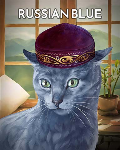 First Class Solitaire HD Russian Blue Cats In Hats Badge