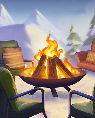 Fire Pit Cozy Chalet Badge