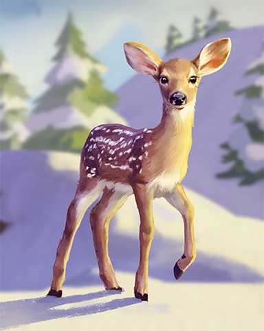 Winter Faun Cozy Chalet Badge