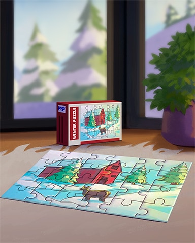 Winter Puzzle Cozy Chalet Badge