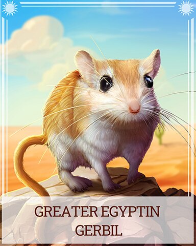 Greater Egyptian Gerbil Desert Wonders Badge - Mahjong Garden HD