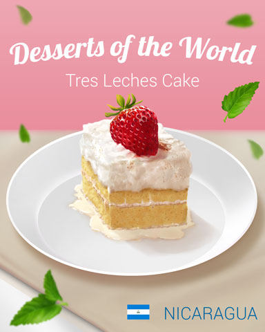 Mahjong Sanctuary Tres Leches Cake World Dessert Badge