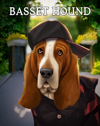Mahjong Garden HD Basset Hound Dogs in Disguise Badge