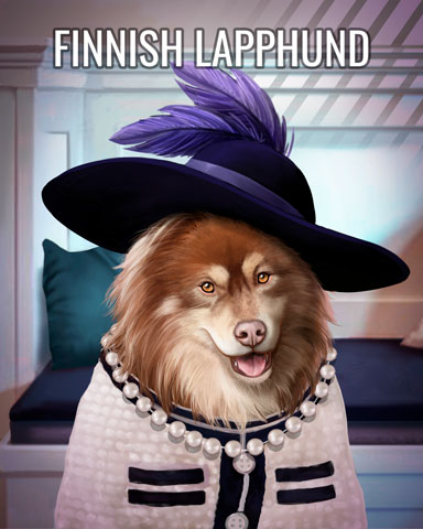 Mahjong Safari HD Finnish Lapphund Dogs in Disguise Badge