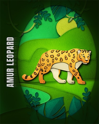 Pogo Amur Leopard Endangered Animals Badge