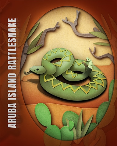 Pogo Aruba Island Rattlesnake Endangered Animals Badge