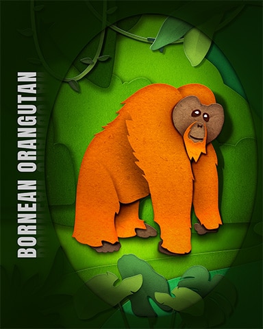 Pogo Bornean Orangutan Endangered Animals Badge