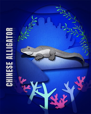 Pogo Chinese Alligator Endangered Animals Badge