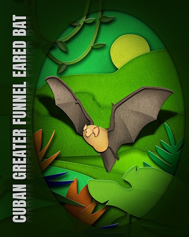 Pogo Cuban Greater Funnel Eared Bat Endangered Animals Badge