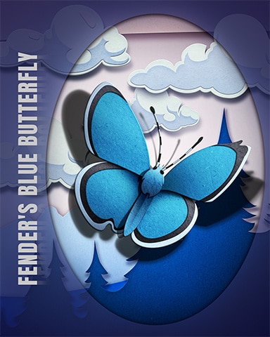 Pogo Fender's Blue Butterfly Endangered Animals Badge