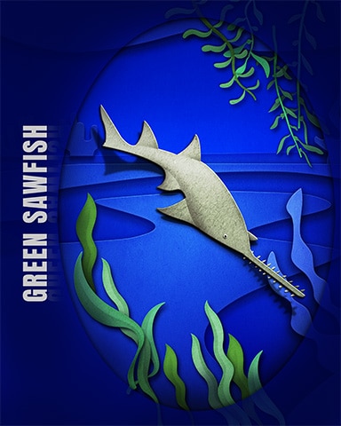 Pogo Green Sawfish Endangered Animals Badge