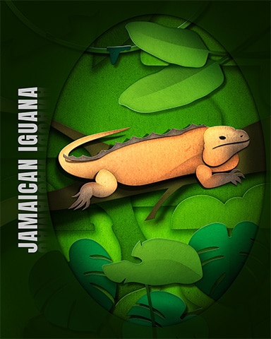 Pogo Jamaican Iguana Endangered Animals Badge
