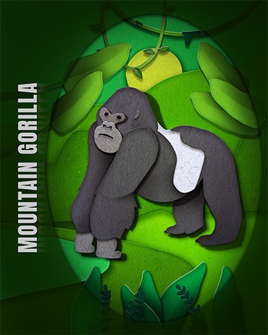 Pogo Mountain Gorilla Endangered Animals Badge