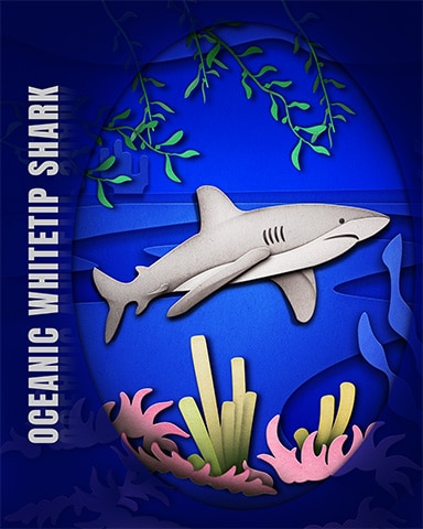 Pogo Oceanic Whitetip Shark Endangered Animals Badge