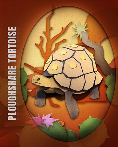 Pogo Ploughshare Tortoise Endangered Animals Badge
